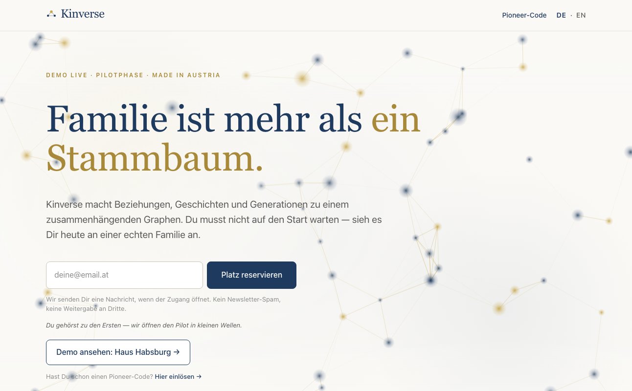 Kinverse Landing — Familie ist mehr als ein Stammbaum